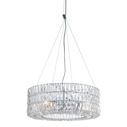 Silver Lantern Metal Chandelier With Silver Shades - Image 6