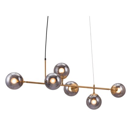 Gold Kitchen Island Six Light Metal Dimmable Ceiling Light With Clear Shades - Image 5