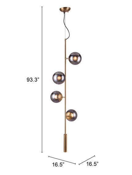 Gold Shaded Four Light Metal Dimmable Ceiling Light With Clear Shades - Image 11
