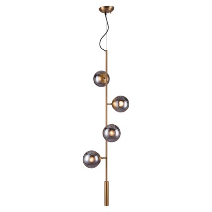 Gold Shaded Four Light Metal Dimmable Ceiling Light With Clear Shades - Image 3