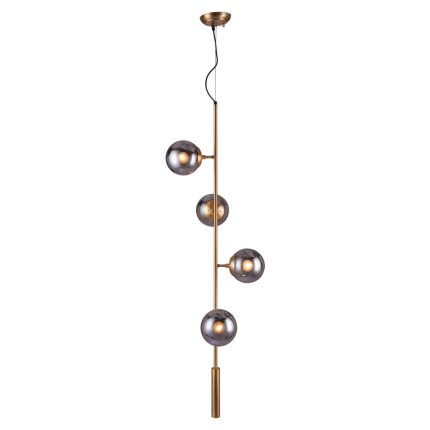 Gold Shaded Four Light Metal Dimmable Ceiling Light With Clear Shades - Image 4