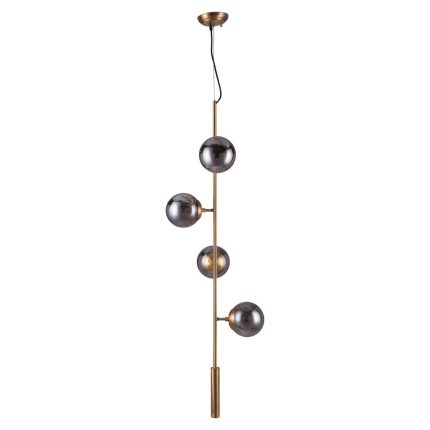 Gold Shaded Four Light Metal Dimmable Ceiling Light With Clear Shades - Image 5