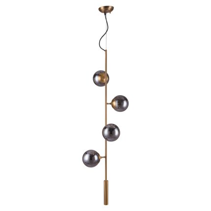 Gold Shaded Four Light Metal Dimmable Ceiling Light With Clear Shades - Image 6