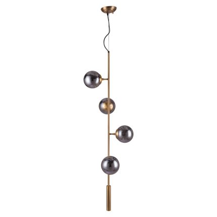 Gold Shaded Four Light Metal Dimmable Ceiling Light With Clear Shades - Image 7
