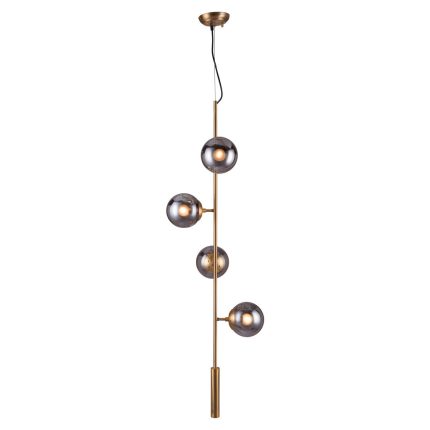 Gold Shaded Four Light Metal Dimmable Ceiling Light With Clear Shades - Image 8