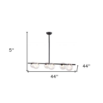 Black Kitchen Island Six Light Metal Ceiling Light - Image 12