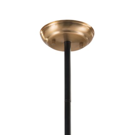 Black Kitchen Island Three Light Metal Chandelier With Black and White Shades - Image 4