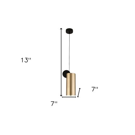 Gold Deco Cylinder Ceiling Lamp - Image 10