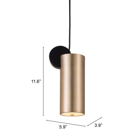 Gold Deco Cylinder Ceiling Lamp - Image 11