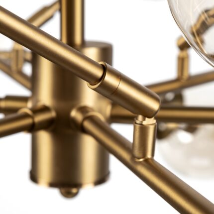 Gold Metal Eighteen Bulb Hanging Chandelier - Image 4