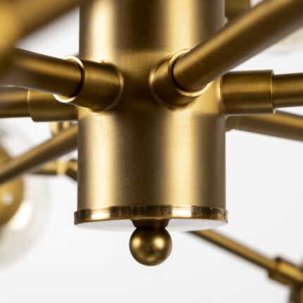 Gold Metal Eighteen Bulb Hanging Chandelier - Image 5
