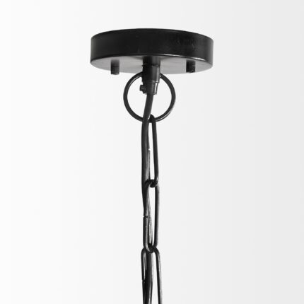 Wood And Metal Starburst Six Bulb Hanging Light - Image 4