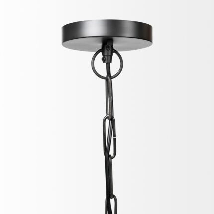 Black Lantern Metal Dimmable Ceiling Light With Black Shades - Image 3