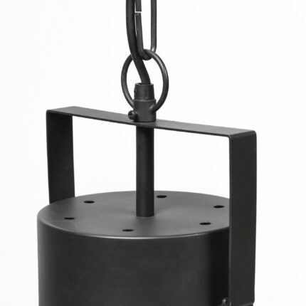 Black Lantern Metal Dimmable Ceiling Light With Black Shades - Image 5