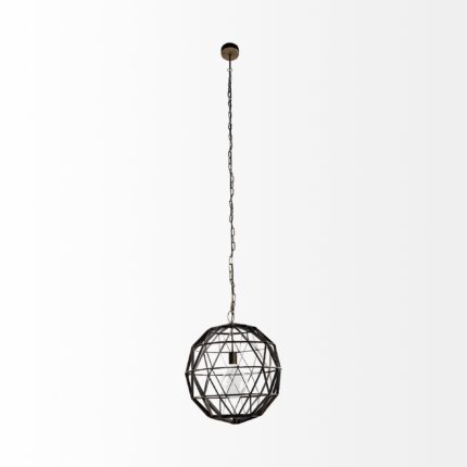 Black Metal Geometric Globe Hanging Light - Image 3