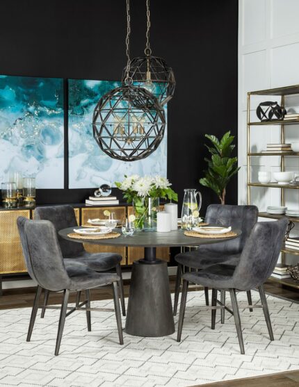 Black Metal Geometric Globe Hanging Light - Image 8