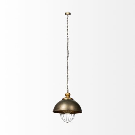Rustic Gold Ton Metal Dome Hanging Light - Image 3