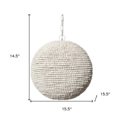 Whitewash Beaded Ball Hanging Light - Image 8