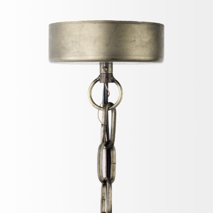 Distressed Bronze Metal Dome Hanging Light - Image 4