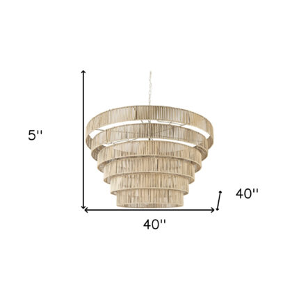 Light Brown Six Tier Hanging Chandelier - Image 10