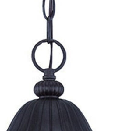 Three Light Matte Black Leaf Detail Hanging Light - Image 5