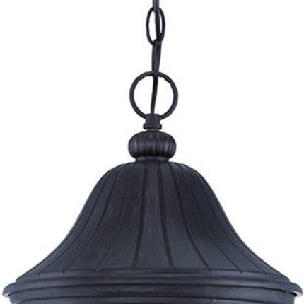 XL Three Light Matte Black Leaf Detail Hanging Light - Image 4