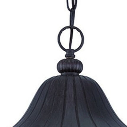 XL Three Light Matte Black Leaf Detail Hanging Light - Image 5