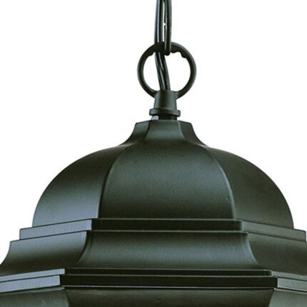 Three Light Matte Black Wide Lantern Hanging Light - Image 5