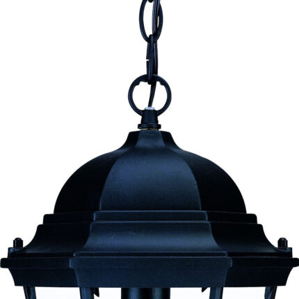 Black Lantern Beveled Metal Dimmable Chandelier With Clear Shades - Image 4