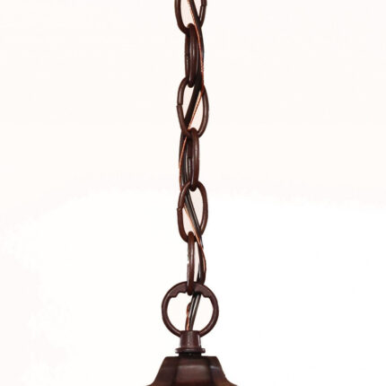 Brown Lantern Beveled Metal Dimmable Chandelier With Clear Shades - Image 4