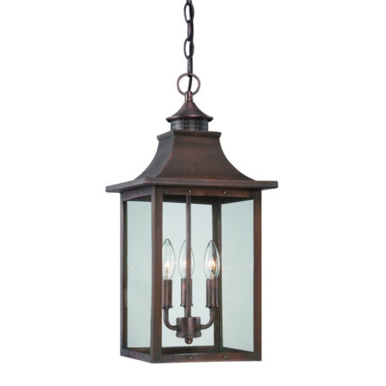St. Charles 3-Light Acopper Patina Hanging Light - Image 3