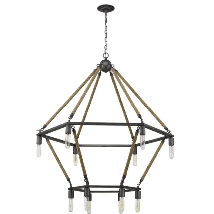 Brown and Black Twelve Light Metal Dimmable Chandelier - Image 10