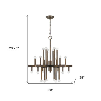 Brown Candle Style Multi Light Metal Dimmable Chandelier - Image 5