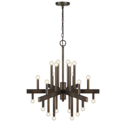 Brown Candle Style Multi Light Metal Dimmable Chandelier - Image 3