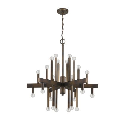 Brown Candle Style Multi Light Metal Dimmable Chandelier - Image 4