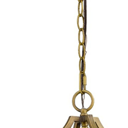 Brass Candle Style Four Light Metal and Crystals Dimmable Chandelier - Image 4