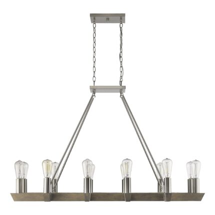 Silver Kitchen Island Twelve Light Metal Dimmable Chandelier - Image 4