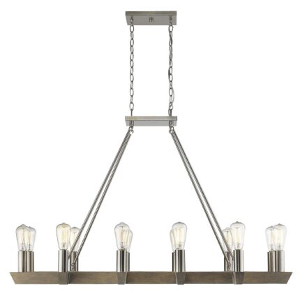 Silver Kitchen Island Twelve Light Metal Dimmable Chandelier - Image 5