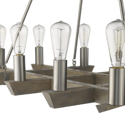 Silver Kitchen Island Twelve Light Metal Dimmable Chandelier - Image 6