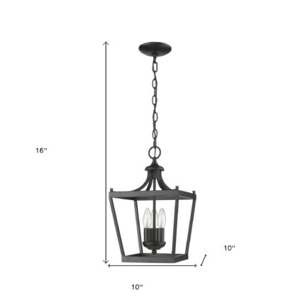 Vintage Black Metal Tapered Hanging Light - Image 11