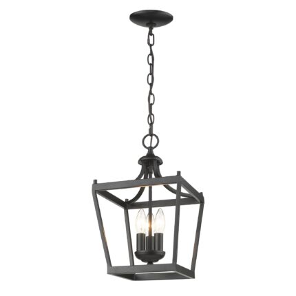 Vintage Black Metal Tapered Hanging Light - Image 6