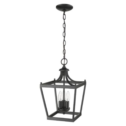 Vintage Black Metal Tapered Hanging Light - Image 7