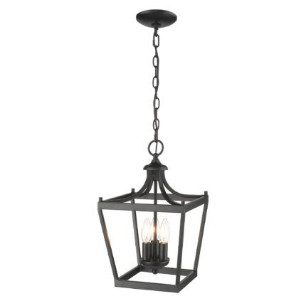 Vintage Black Metal Tapered Hanging Light - Image 8