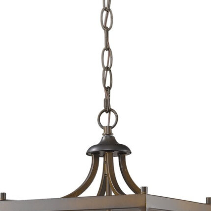 Vintage Brown Metal Tapered Hanging Light - Image 4