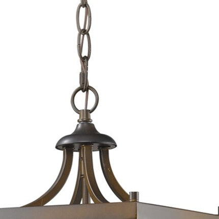Vintage Brown Metal Tapered Hanging Light - Image 5