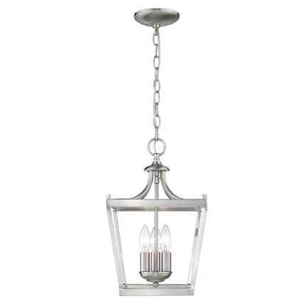 Vintage Silver Metal Tapered Hanging Light - Image 5