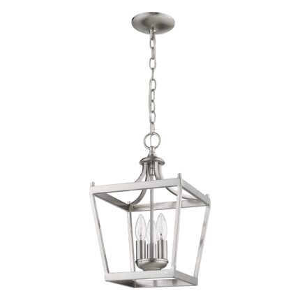 Vintage Silver Metal Tapered Hanging Light - Image 6