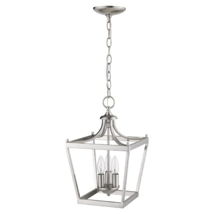 Vintage Silver Metal Tapered Hanging Light - Image 7
