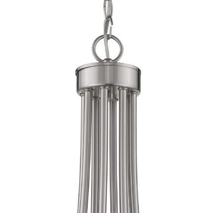 Silver Candle Style Eight Light Metal Dimmable Chandelier - Image 7