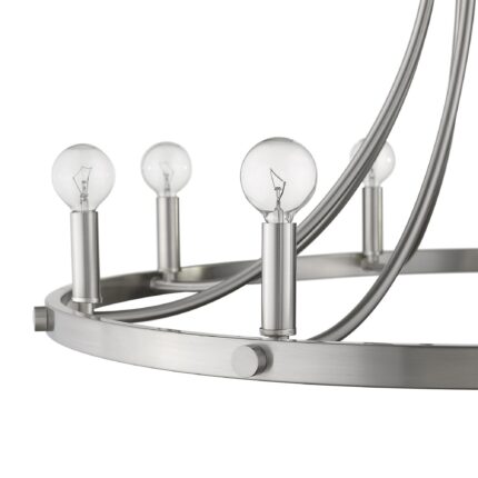 Silver Candle Style Eight Light Metal Dimmable Chandelier - Image 8